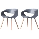 Julia - lot de 2 chaises scandinave - gris - pieds en bois massif design salle  manger salon chambre ...