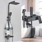Jullybathevy colonne de douche - ensemble de robinet de douche  affichage numrique - noir - robinet ...