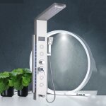 Jullybathevy colonne de douche led - panneau de douche hydromassante - avec affichage lcd - douchette ...