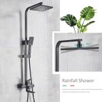 Jullybathevy colonne de douche - mitigeur robinet - hauteur rglable - pommeau et douche 20 * 20cm - ...