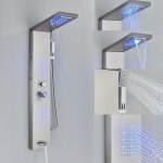 Jullybathevy led colonne de douche - mitigeur robinet - robinet salle de bains - nickel bross
