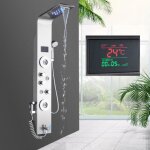 Jullybathevy panneau de douche led - colonne douche hydromassante - cran lcd affichage temprature deau ...