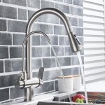 Jullybathevy robinet de cuisine - douchette 3 voies - 2 poign�e - pivotant 360� - robinet mitigeur - ...