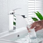 Jullybathevy robinet de lavabo cascade - robinet salle bain - mitigeur robinet - chrome