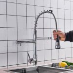 Jullybathevy robinet mitigeur de cuisine pro dewinner - avec douchette et flexibles dalimentation