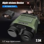 Jumelle vision nocturne - qingque - 2. 5k - rechargeable 2500mah - zoom numrique 8x - vision infrarouge ...