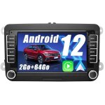 Junsun autoradio android 12 2go + 64go pour golf 5 6 vw passat polo seat skoda 7 cran tactile carplay ...