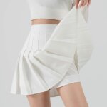 Jupe basique plisse femme elastique taille haute jupe patineuse a - ligne couleur unie tissu confortable ...