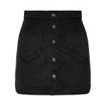 Jupe courte noire unie avec plusieurs poches et une coupe droite