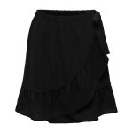 Jupe courte portefeuille  volants noir femme only