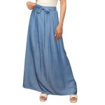 Jupe effet denim ceintur�e