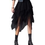 Jupe femme lgante - zgeer - tulle irrgulire - longue hiver - noir