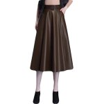 Jupe femmes pu en cuir plissée vintage de a - ligne taille haute avec poches - marque inconnue - café ... Jupe femmes pu en cuir plissée vintage de a - ligne taille haute avec poches - marque inconnue - café ...