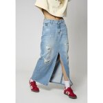 Jupe en jean femme belle - kaporal - longue - destrop - t�ches de peinture