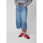 Jupe en jean femme - kaporal - berti - coupe regular - ceinture � nouer - grande fente avant