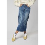 Jupe en jean longue femme bika - kaporal - coupe confort droite - poches lat�rales - fente arri�re