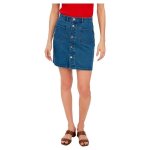 Jupe en jean vero moda vmharper taille haute avec poches avant - medium blue denim - xs femme Jupe en jean vero moda vmharper taille haute avec poches avant - medium blue denim - xs femme