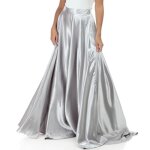 Jupe longue taille haute effet satin�e avec fente. pour femme - jupes - la modeuse