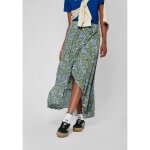 Jupe longue kaki imprim� - kaporal - salty - coupe regular - taille �lastique - acid wash
