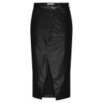 Jupe longue noire unie avec une coupe droite et des passants pour ceinture Jupe longue noire unie avec une coupe droite et des passants pour ceinture