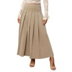 Jupe longue patineuse pliss�e. dot�e dune fermeture zipp�e sur le c�t�. pour femme - jupes - la modeuse ...