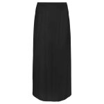 Jupe longue noire unie avec une coupe droite fluide et une taille haute