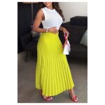 Jupe longue - vero moda - jaune - coupe loose - taille standard - ceinture �lastique