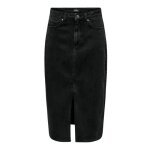 Jupe midi en jean only bianca noire pour femme