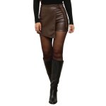 Jupe - short portefeuille - non spécifié - marron - simili - ajustée - ceinture à boucle ajustable Jupe - short portefeuille - non spécifié - marron - simili - ajustée - ceinture à boucle ajustable
