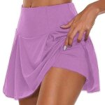 Jupe tennis femme 2 en 1 - marque - modèle - extensible et respirante - violet Jupe tennis femme 2 en 1 - marque - modèle - extensible et respirante - violet