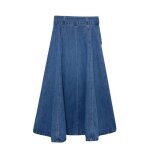 Jupe trapèze en jean pour printemps et été taille jaute ample Jupe trapèze en jean pour printemps et été taille jaute ample