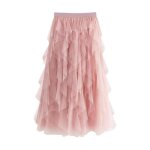 Jupe en tulle pour femme irrgulire taille hauteen maille superposepour balletmariagebal de fin dannemidi ...