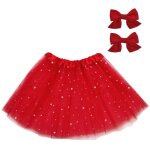 Jupe tutu fille - zgeer - �toile - paillettes - taille �lastique - rouge