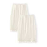 Damart - lot de 2 jupons maille fluide - nacre