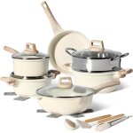 Batterie de cuisine induction 15 pices just perfecto - set de casseroles et poeles - tous feux dont ...