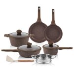 Just perfecto batterie de cuisine induction - set de casseroles avec couvercle en verre - casserole tout ...