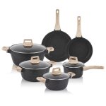 Just perfecto batterie de cuisine induction - set de casseroles avec couvercle en verre - casserole tout ...