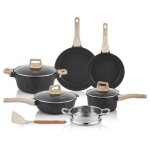Just perfecto batterie de cuisine induction - set de casseroles avec couvercle en verre - casserole tout ...
