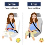 Justeur de ceinture de s�curit� pour femmes enceintes noir accessoires de confort polyvalents pour voiture ...