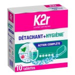 K2r tablettes 2 en 1 dtachant et dsinfectant action complte - 10 tablettes de 20 g