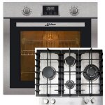 Kaiser four set eh 6323 + kg 6364 autonome inox four lectrique + plaque de cuisson gaz 60 cm