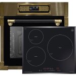 Kaiser four set eh 6726 ad + kct 6736 fi retro four encastrable 80l + plaque de cuisson � induction 60 ...