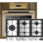 Kaiser four set eh 6726 elfad + kg 9357 retro four encastrable 80l + table de cuisson � gaz 90cm