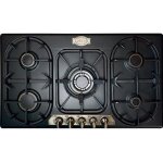 Plaque de cuisson  gaz - kaiser - 90 cm - 5 brleurs - noir - haute qualit en fonte