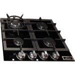 Plaque de cuisson  gaz - kaiser - kcg 6387 - 60 cm - verre noir - 4 zones avec brleur turbo