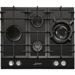 Plaque de cuisson au gaz - kaiser - kcg 6394 turbo - 60 cm - verre noir - brleur turbo