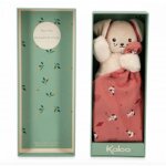 Kaloo - k226002 - doudou carre douceur chien brique - 18 cm