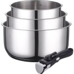 Srie 3 casseroles inox + manche amovible