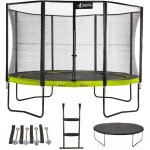 Kangui - trampoline de jardin 365 cm + filet + �chelle + b�che + kit ancrage punchi vert
