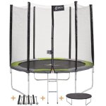 Kangui - trampoline rond 250cm avec filet chelle kit dancrage et bche de protection ralli 250